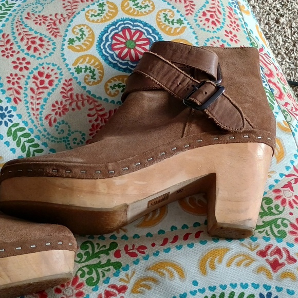 Free People Brown Suede Clog Booties - Picture 3 of 5